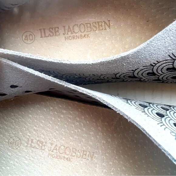 Ilse Jacobsen Gray Tulip Scalloped Slip On Shoes White Sole EU 40 US 9.5 - 10 - Picture 10 of 12